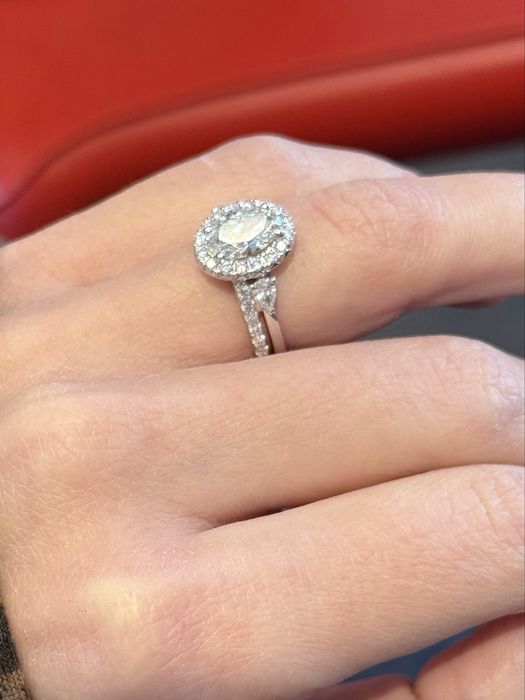 Set inel de logodnă TEILOR Alma + verighetă custom | Aur alb 14K | Diamante lab-grown 1,64 ct