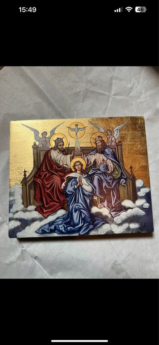 Icoana pictata manual pe lemn handmade obiect de arta