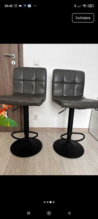 Vand 2 scaune de bar, rotative, functionale, stare buna