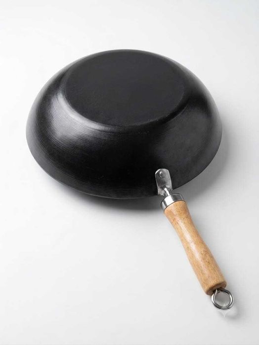 Wok Profesional Oțel Carbon Tigaie Mare Adanca Mancare Asiatica 28 cm