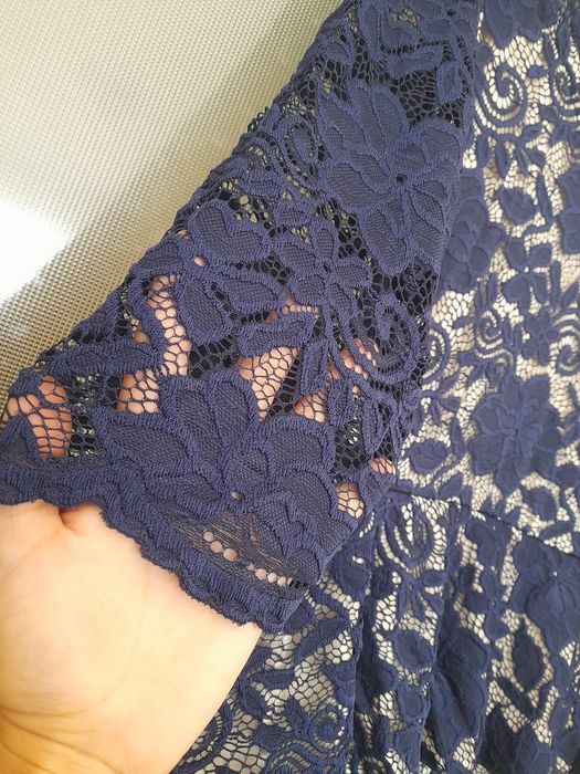 Rochie Albastră din Dantelă tip sirenă