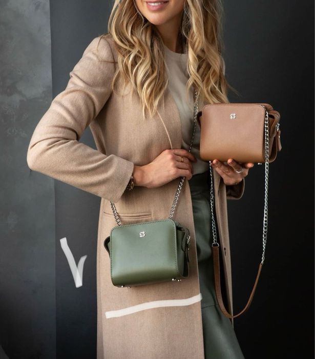 Сумка зеленая кожаная Twota