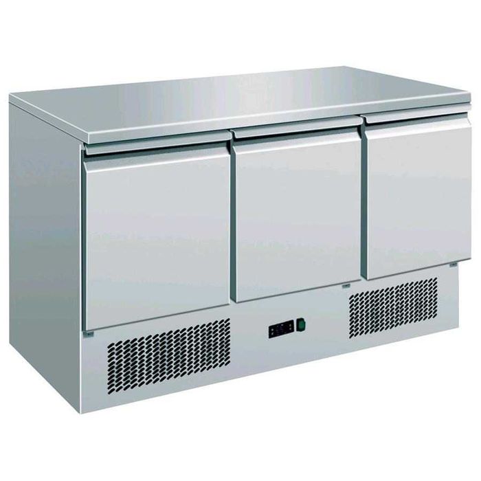 Хладилен салат/пица бар с три врати и плот инокс ESL3851