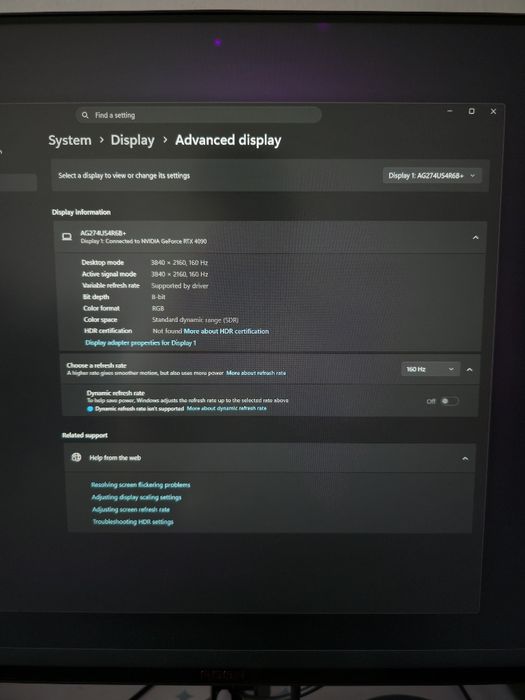 Monitor Gaming 4K AOC AGON PRO AG274UXP 27" 160Hz – Full Box