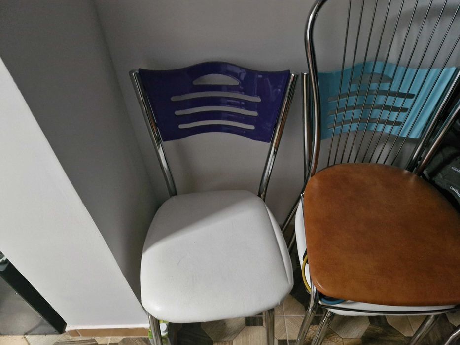 Scaune cromate 4 bucati