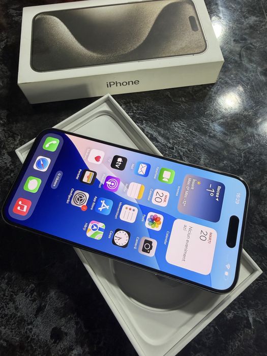 Iphone 15 pro max natural titanum  impecabil