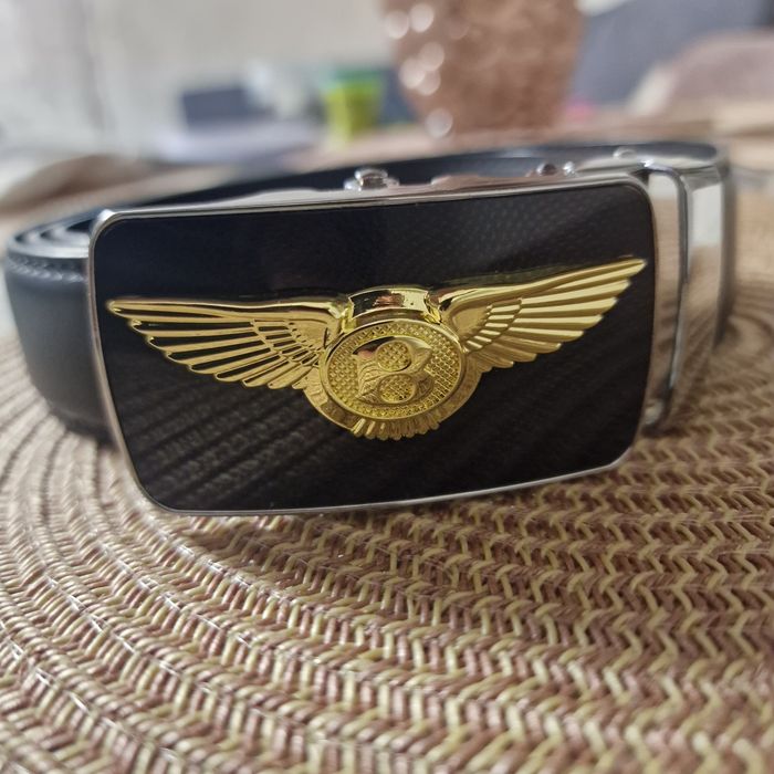 Curea automata din piele cu logo Bentley