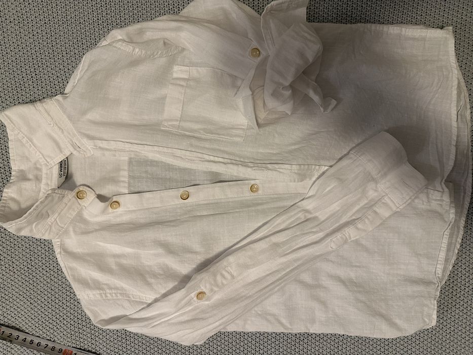 Детска бяла памучн риза р134