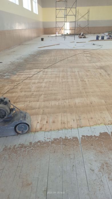 Шлифовка полировка пол паркет палубний пол реставрация старых пол