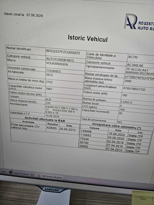 VW Touareg/R-Line/245cp/181.000km/4x4/2012