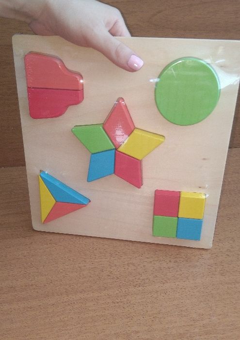 Дървени Геометрични Логически Фигури Монтесори 3 модела с 51бр. части