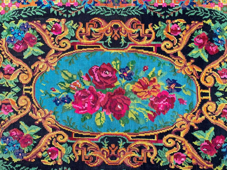 covor vechi antic traditional moldovenesc basarabean manual 350x183 cm