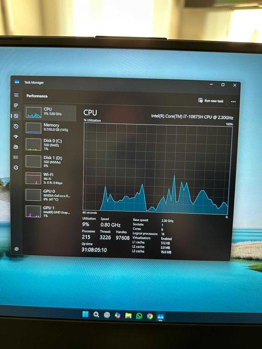 Laptop Gaming Asus ROG Strix SCAR 15, RTX2070, i7-10875H, 64GB ram