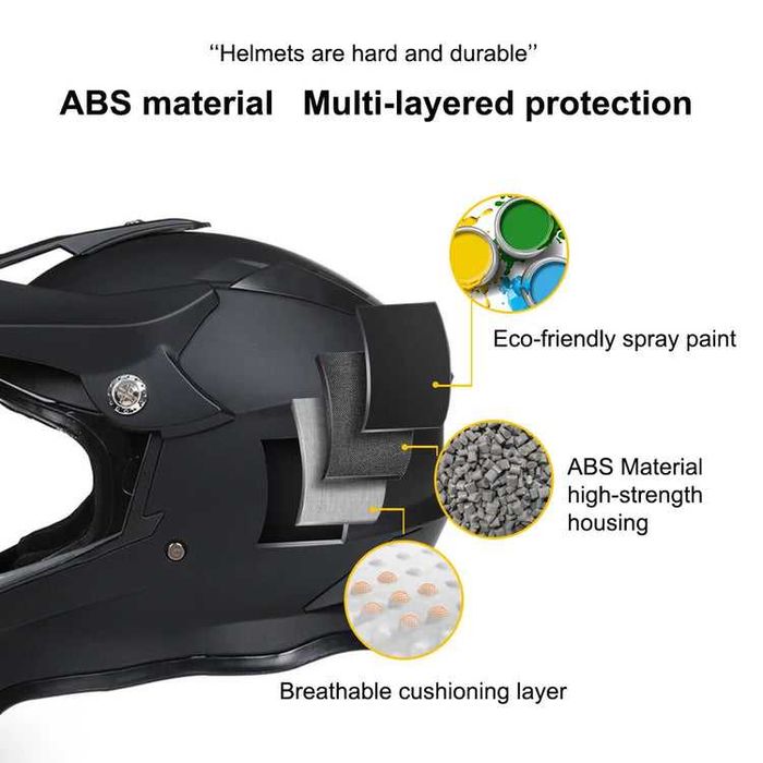 Крос каска за мотор, мотокрос, ендуро и АТВ - черно-зелен мат - размер М и L