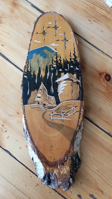 Картины на спиле дерева