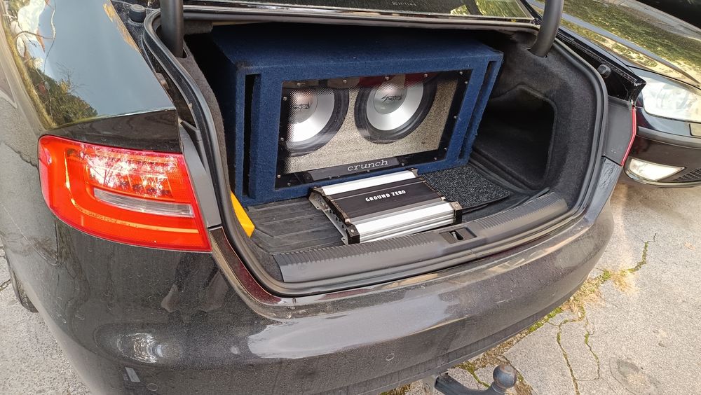 Statie subwoofer activ auto amplificator bass masina rms audio jbl