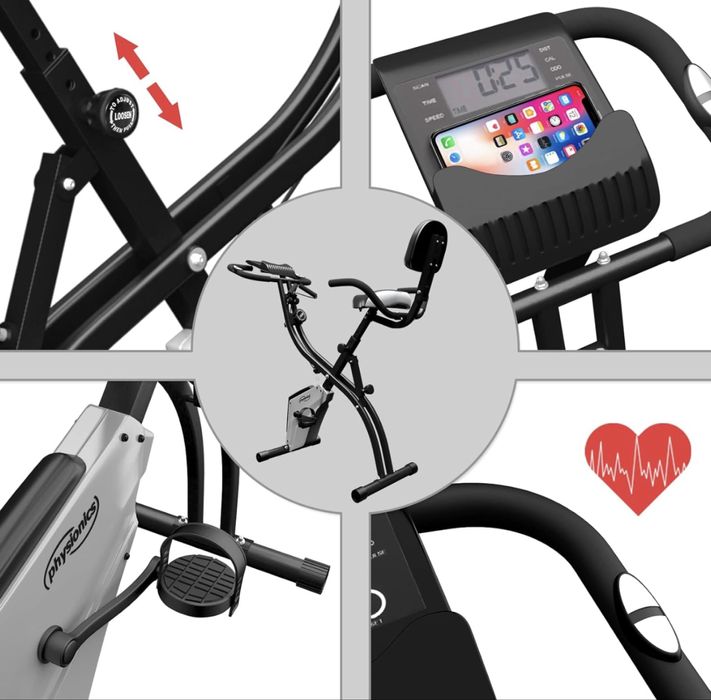 Сгъваем велоергометър Physionics® с LCD дисплей,