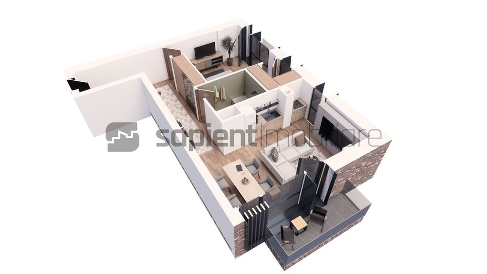 De vânzare apartament 2 camere, ultracentral, semifinisat