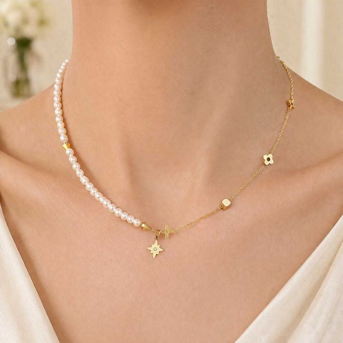 Дамско Колие от Перли и Кристали Swarovski