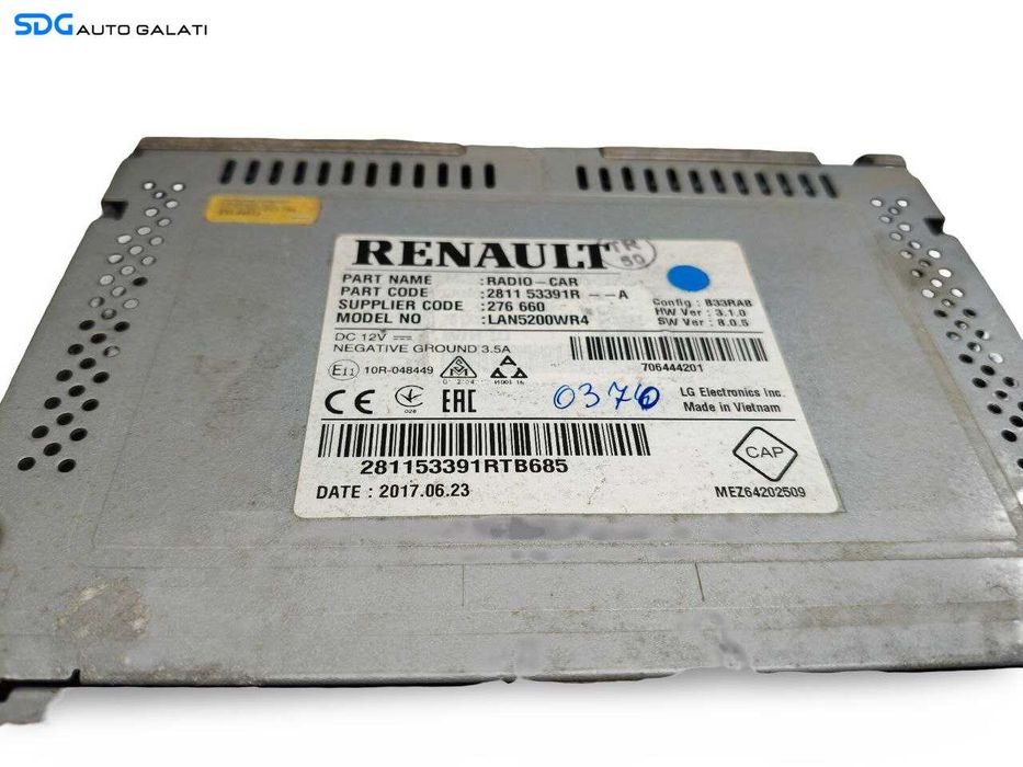 Unitate Radio Navi Navigatie Map Multimedia Dacia Duster 2010 - 2018 Cod 281153391R [LS0676]