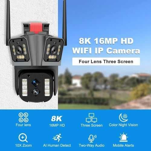 Wifi камера PTZ 10X Zoom Двустороння аудиосвязь smart camer, kamera
