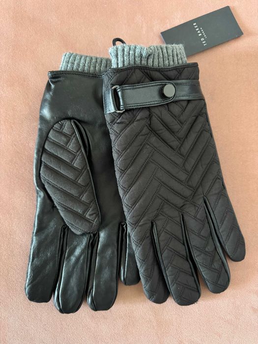 Manusi barbati toamna-iarna Ted Baker UK, piele + textil, masura M-L