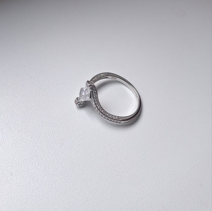 Inel argint S925, stil logodnă,cu zirconiu strălucitor ,Nr 9