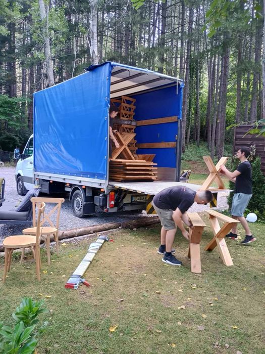 Транспортни услуги с падащ борд с 8 палетен бус до 1,6 тон