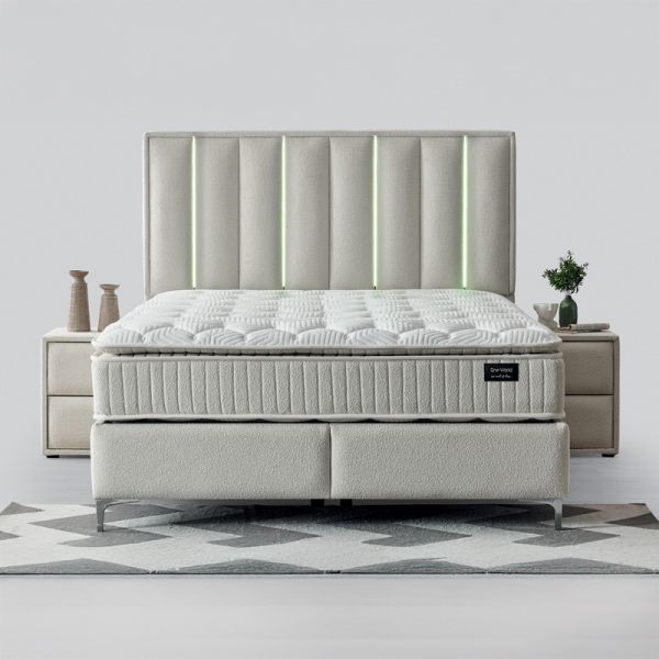 Тапицирана спалня с матрак MINI MOONLIGHT 140 х 200 - крем 01