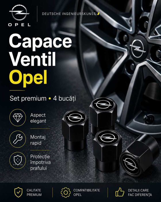 Set 4 capacele Argintii valva / ventil roata Opel