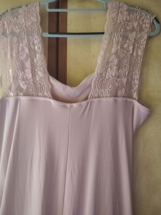 Rochie de ocazie , bleumarin , roz , 44-46 , material ff placut