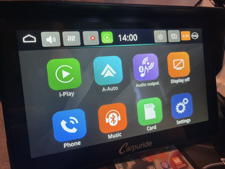 Navi moto 2 x Carpuride 702 + 502 controller CarPlay/Android