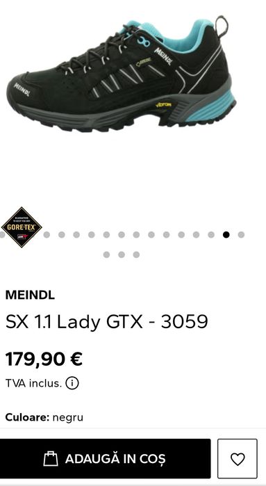 Ghete Meindl SX 1.1 GTX black/petrol, pantofi impermeabili Gore Tex Vibram, Nr. 39, 5 EU