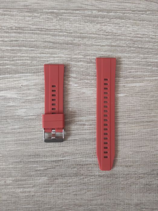 Тъмно зелена и червена силиконови каишки 22 мм за часовник