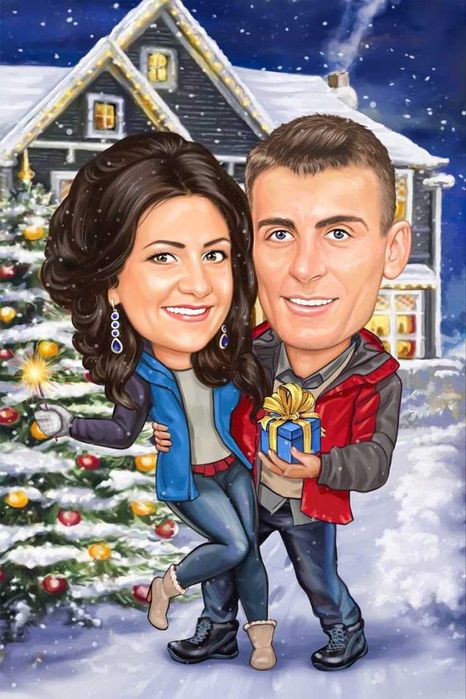 Карикатура по снимка , подарък , карикатури