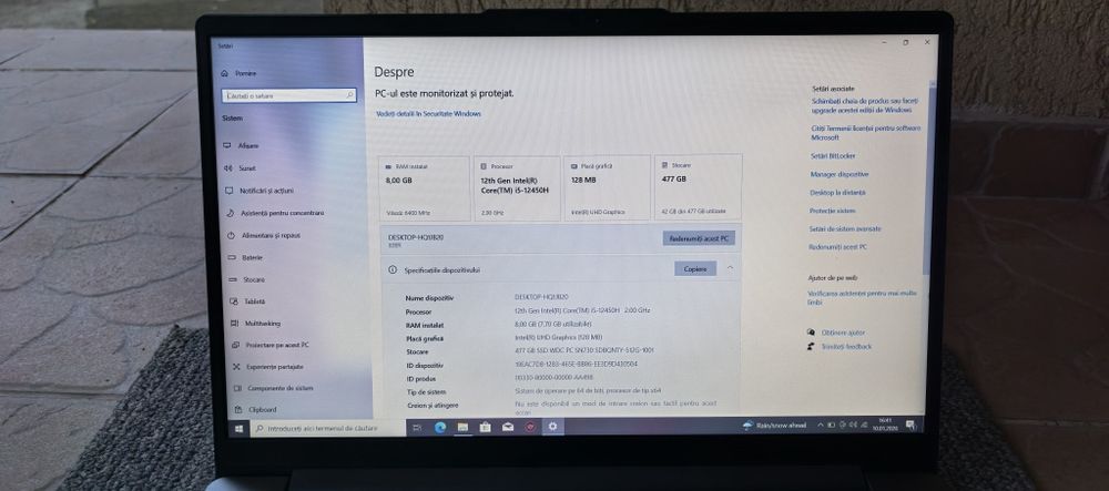 Laptop Lenovo Ideapad 3i_i5-12450H gen 12_8GB LPDDR5_SSD 512GB_ca NOU