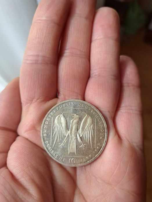 Moneda 10 marci 1990 argint