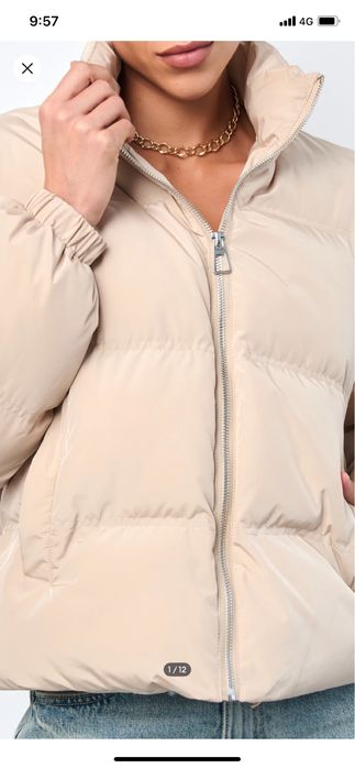 Яке puffer-телесен цвят