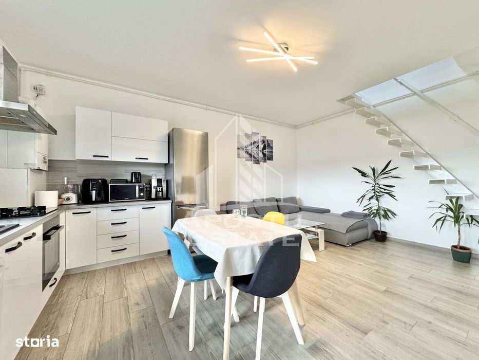 Apartament cu 3 camere si scara interioara, complet mobilat in Giroc.