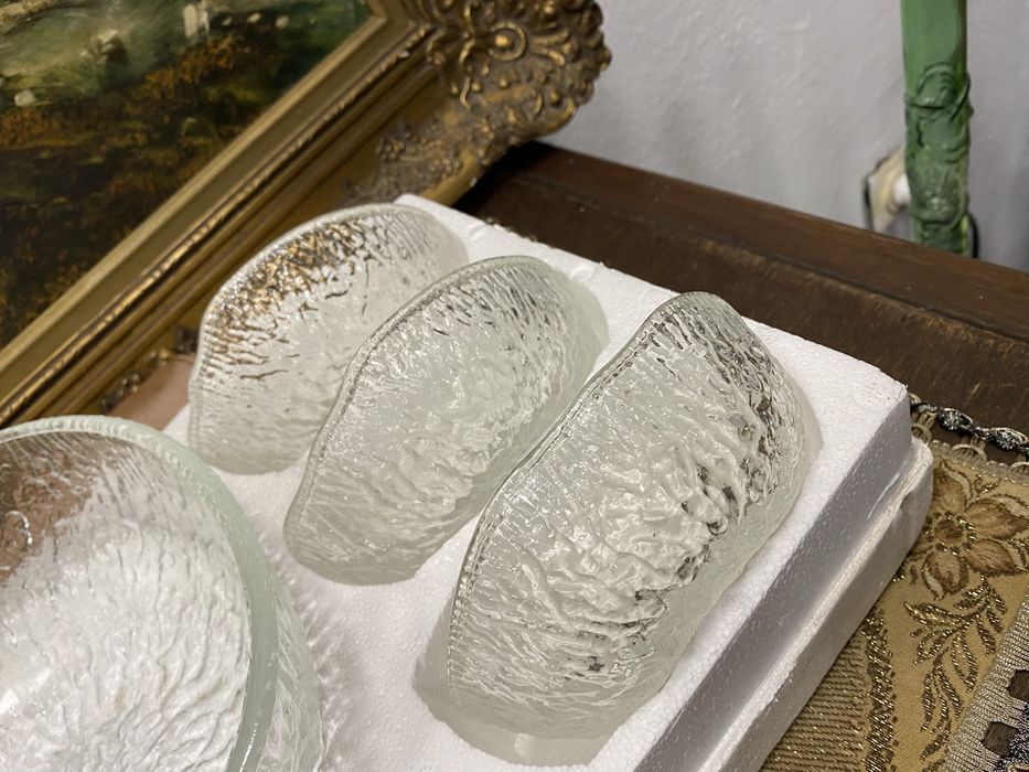 Италиански кристален комплект за ядки и плодове купички