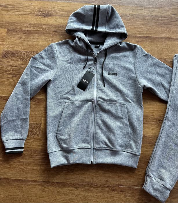 Мъжки,памучен,сив екип Hugo BOSS с гумирано лого