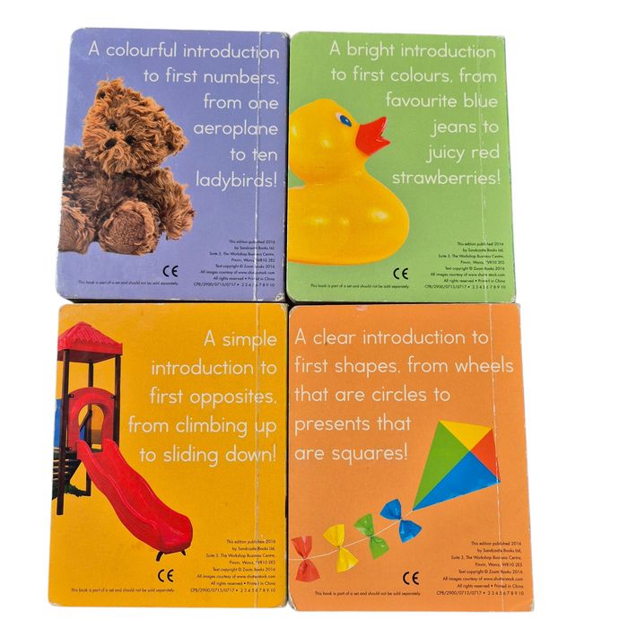 Things to learn: Counting, Colours, Opposites, Shapes, set 4 cărticele