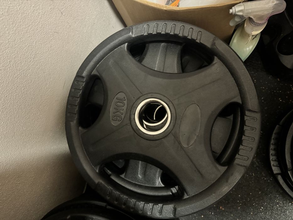 Disc olimpic cauciucat cu inel 10 kg