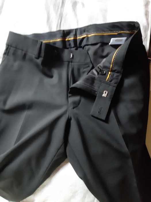 Costum negru barbatesc din Lana+Lycra, Gala, marca Seroussi (Italia)