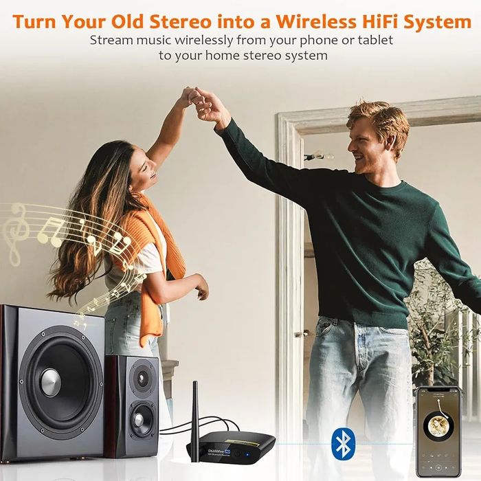 1Mii DS200Pro Bluetooth 5.3 Receiver Built-in DAC, Long Range, Optical & RCA Outputs