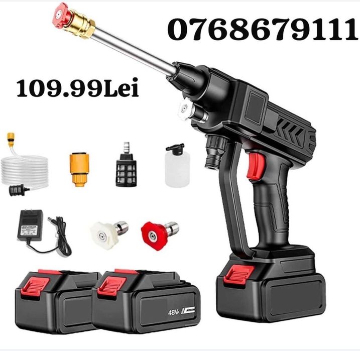 Aparat de spalat electric presiune puternica 20 bari 2 acumulatori 48V