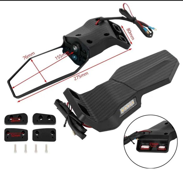 Зеркала модифицированное ветра-крыло с поворотниками (big 15.5sm)