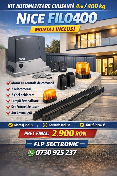 Kit automatizare culisanta  Nice 4m 400 Kg