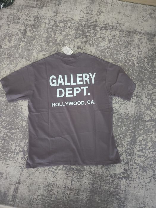 Tricou gallery dept gri cu alb