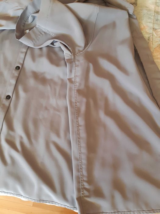 Мъжка сива риза с къс ръкав